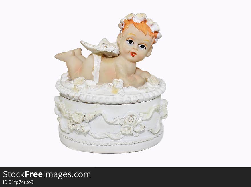 Little small box with an angel, religious character