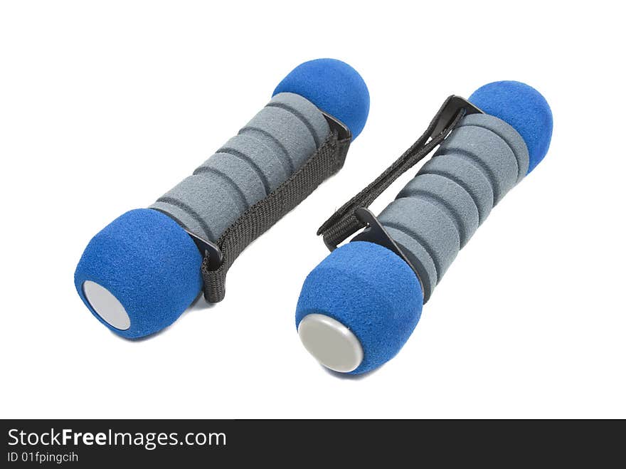 Free weights on white background