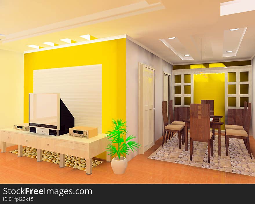 A kind of interior design plan (living room). A kind of interior design plan (living room)