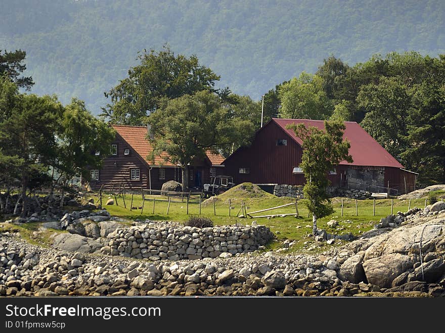 Two isolated houses in the Norwegian country. Two isolated houses in the Norwegian country