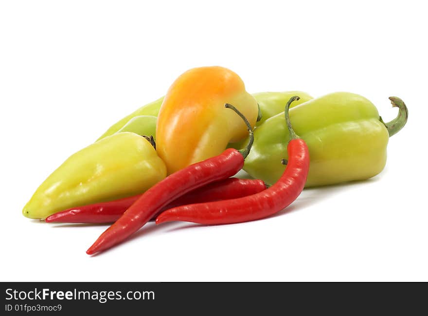 Fresh vegetables on a white background