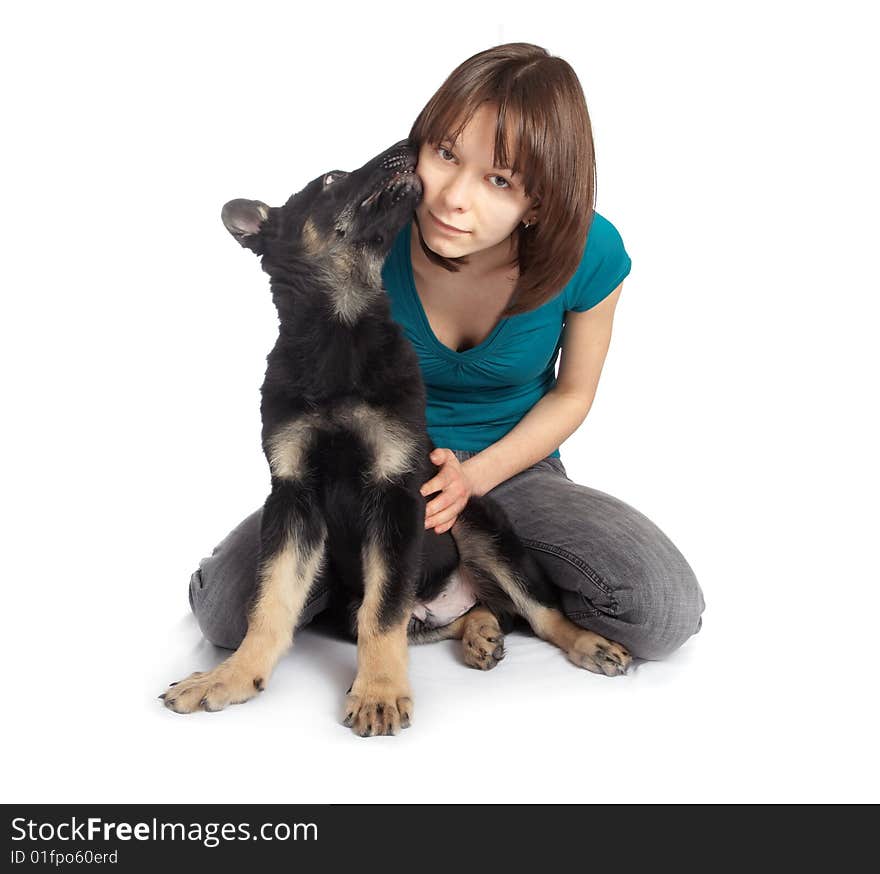 The Girl And Puppy