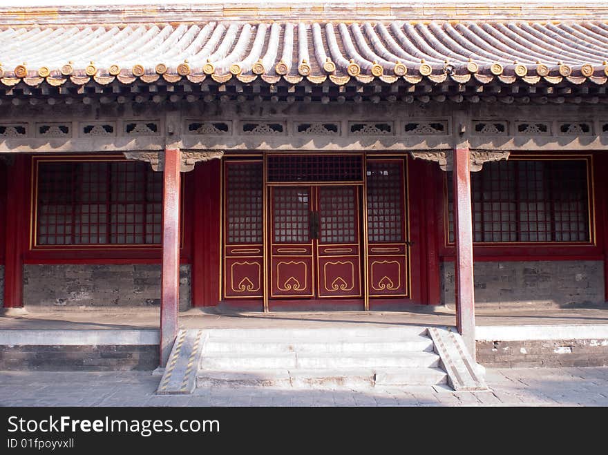 Antique chinese stylish door in the forbidden city