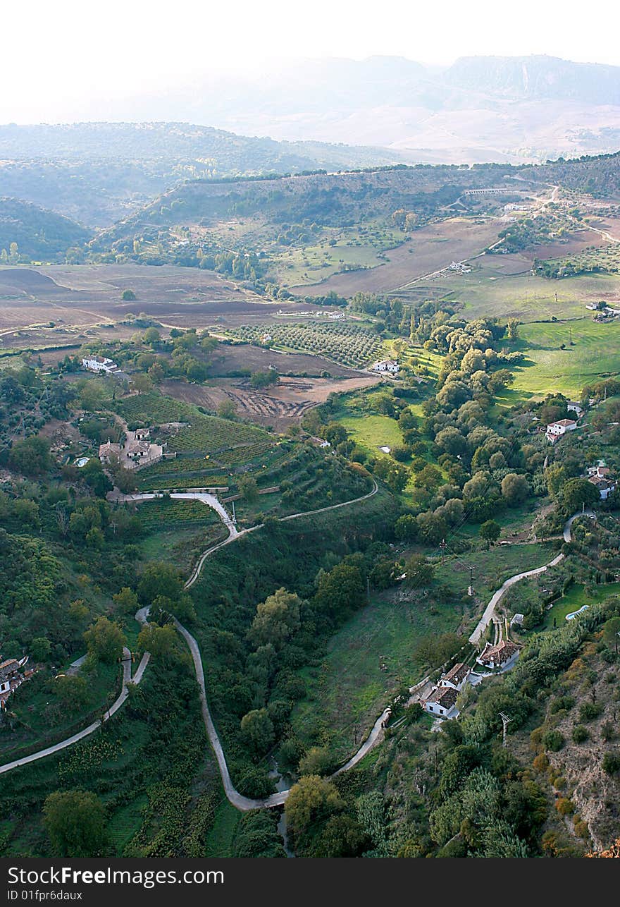 Agricultural fields in high-mountainous Spain. Agricultural fields in high-mountainous Spain