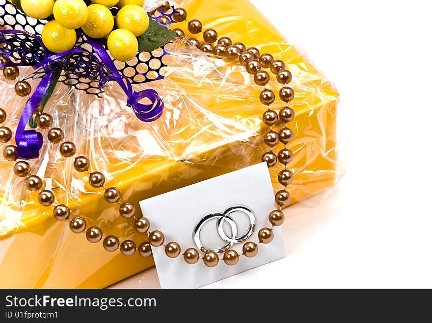 A gift box with pearls