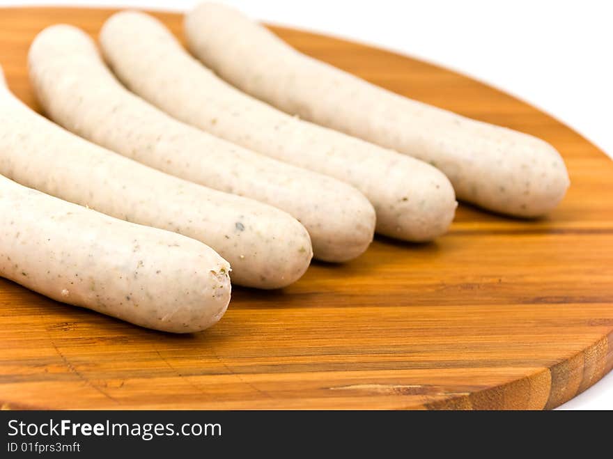 Sausage isolated on a white background