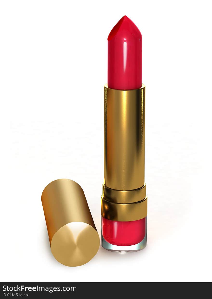 3d lipstick illustration on a white background