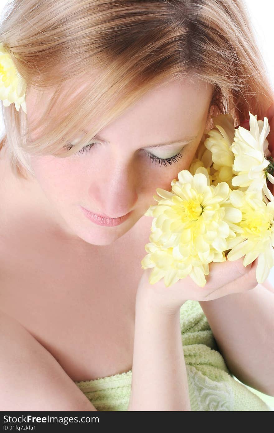 Girl with flowers