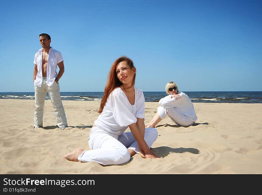 Happy friends on the beach. Happy friends on the beach