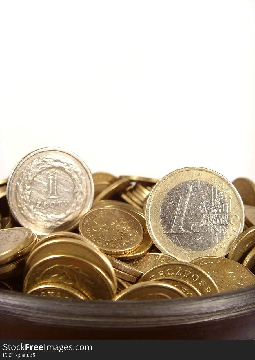 Coins In Ancient Bowl