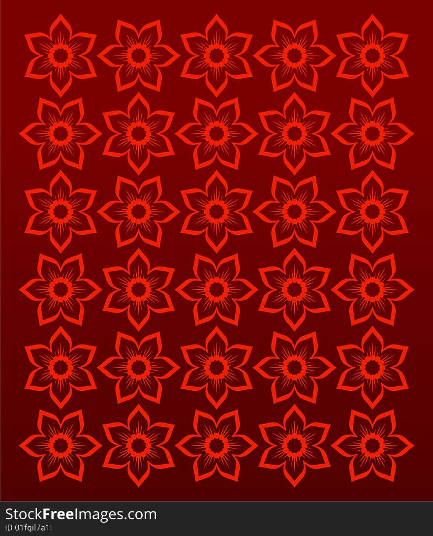 Vector red flowers modern background. Vector red flowers modern background