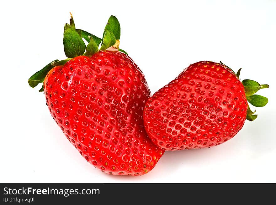 Two strawberries