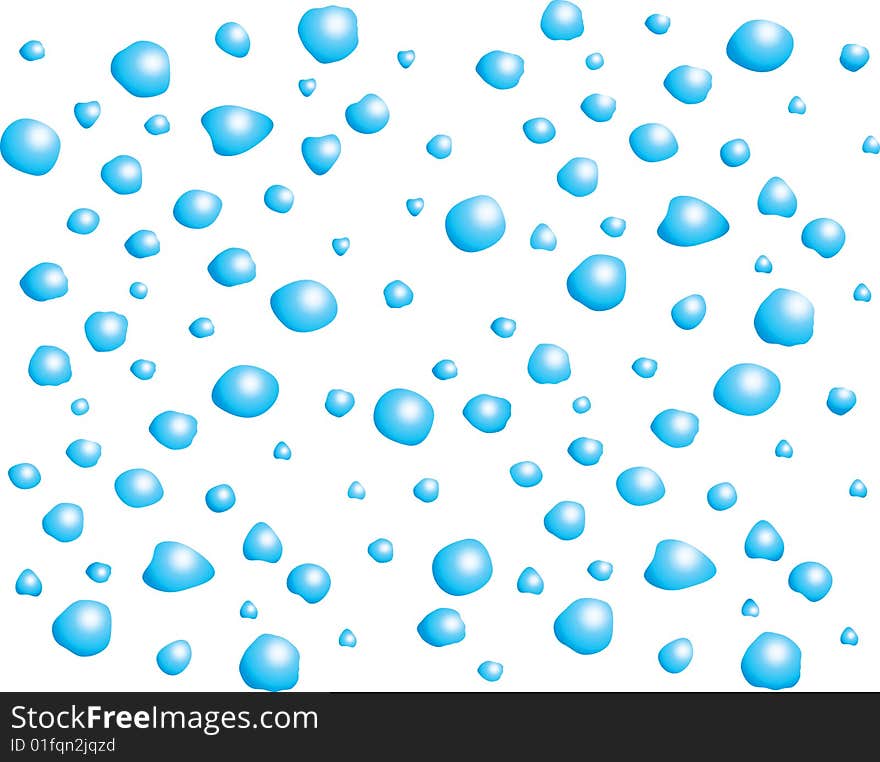 Vector water drops on the white background. Vector water drops on the white background