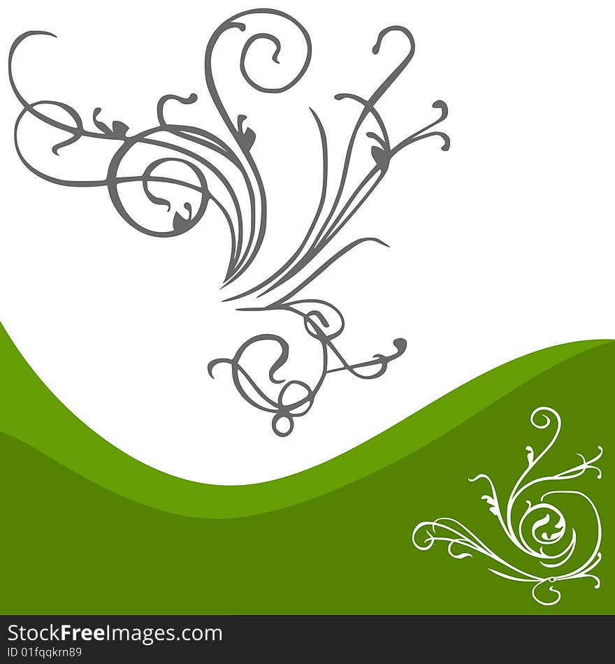 Green floral background vector illustration