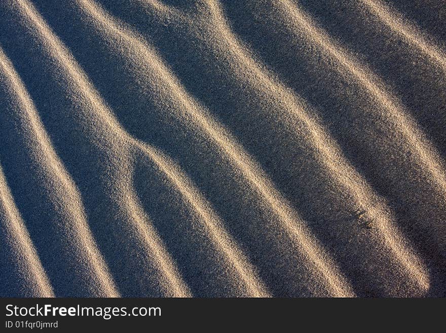 Stockton sand dunes in Anna Bay, NSW, Australia. Beautiful sand ripples detail with dramatic shadows. Taken in low light conditions. Stockton sand dunes in Anna Bay, NSW, Australia. Beautiful sand ripples detail with dramatic shadows. Taken in low light conditions.