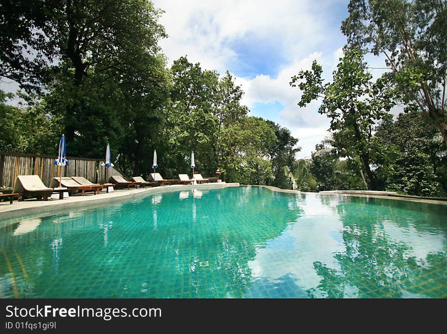 Swimming pool in the tropical hotel. Swimming pool in the tropical hotel