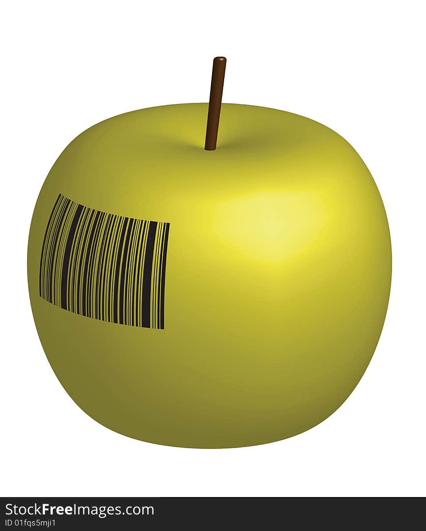 Bar code green apple