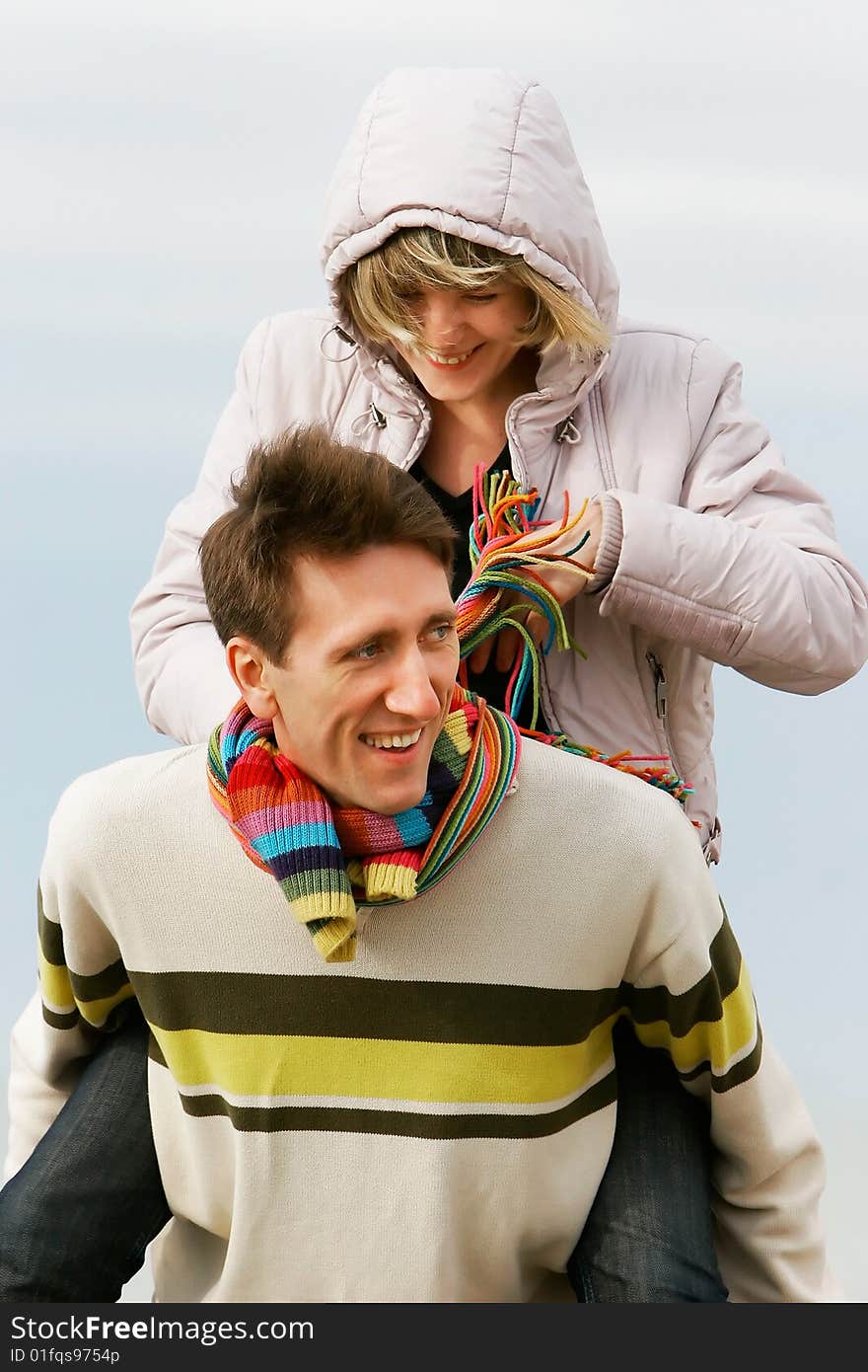 Portrait of young happy couple