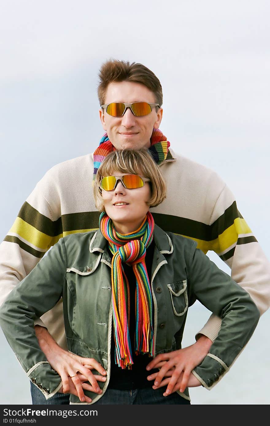 Young couple isolated portrait