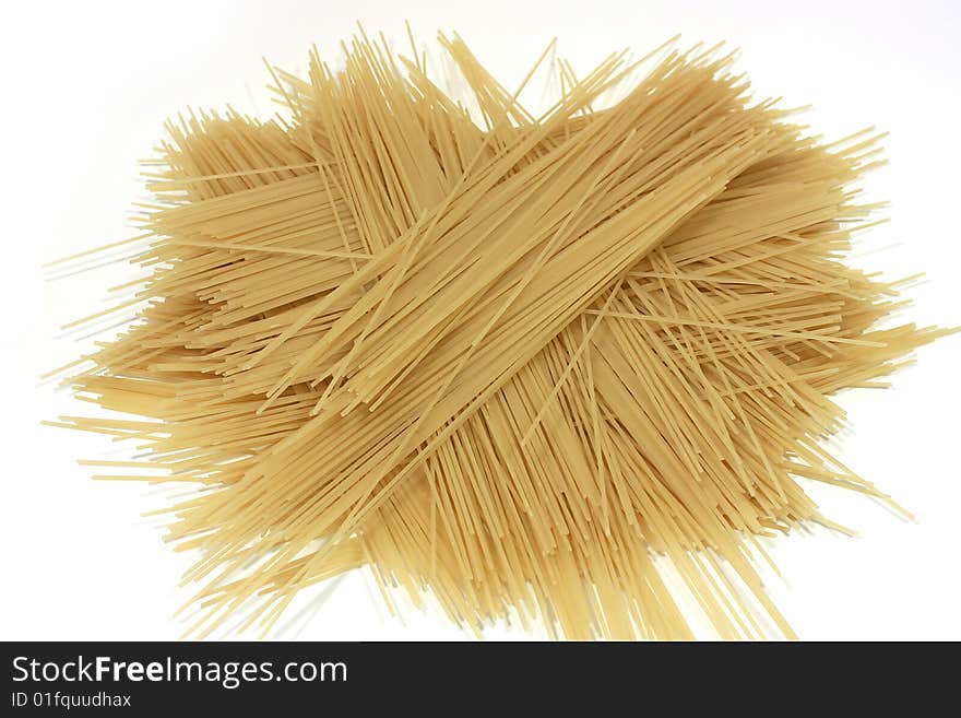 Spagetti on a white background