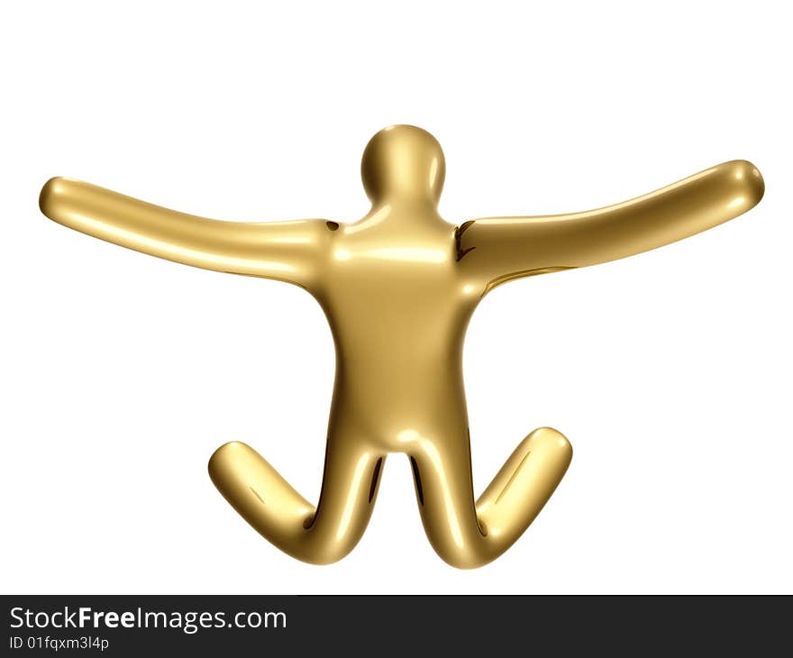 friend icon figure on reaching success pose