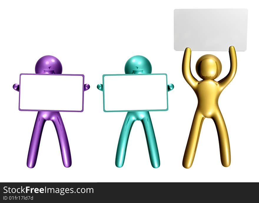 Colorful Icon Figure With Blank Message Board