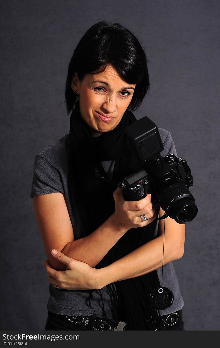 Woman with camera