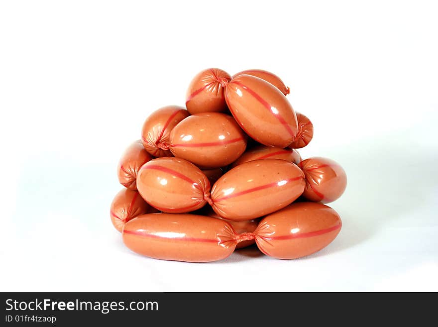 Sausage on a white background