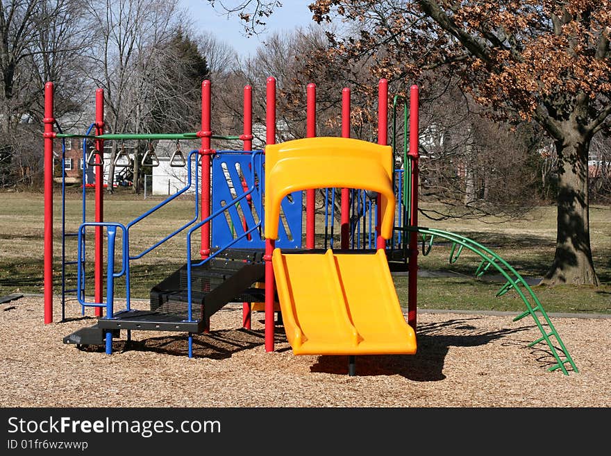 Playground in a spring park