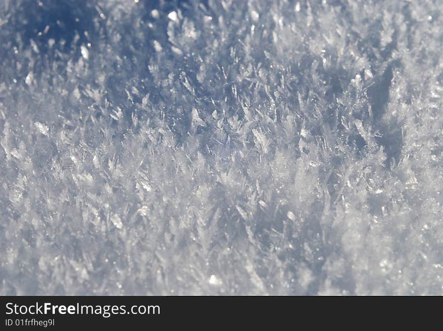 Close up of snow crystals