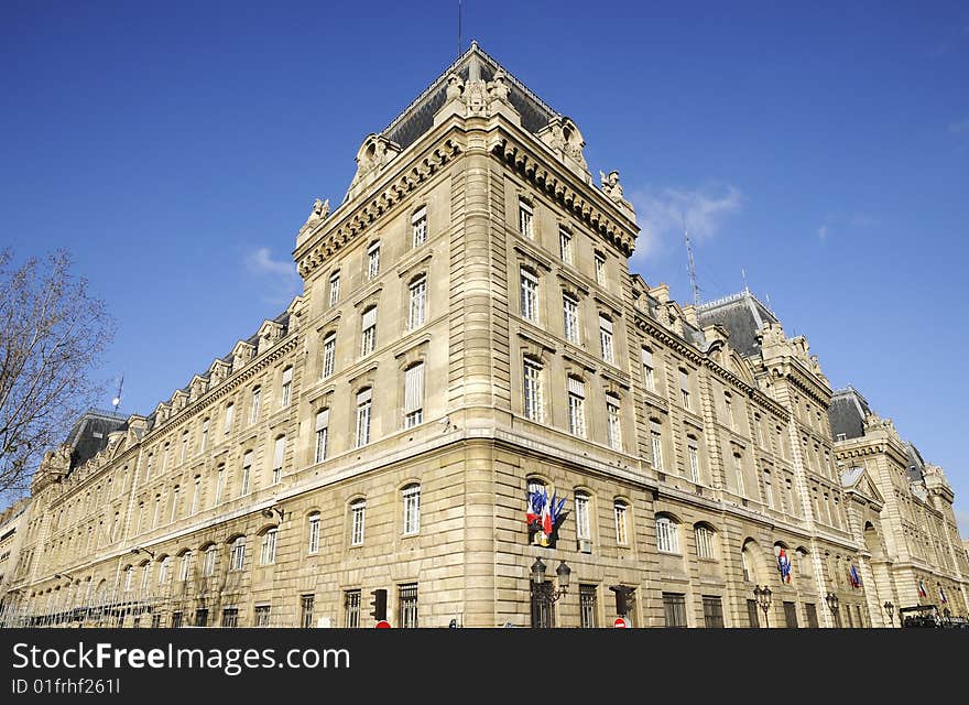 Old building with the blue sky, classical building