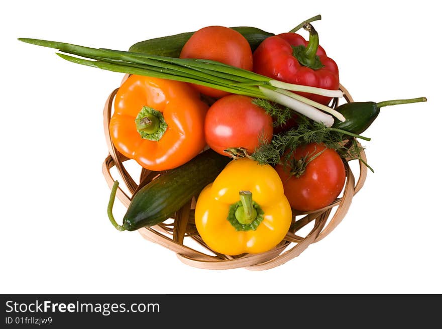 Basket with vegetables.