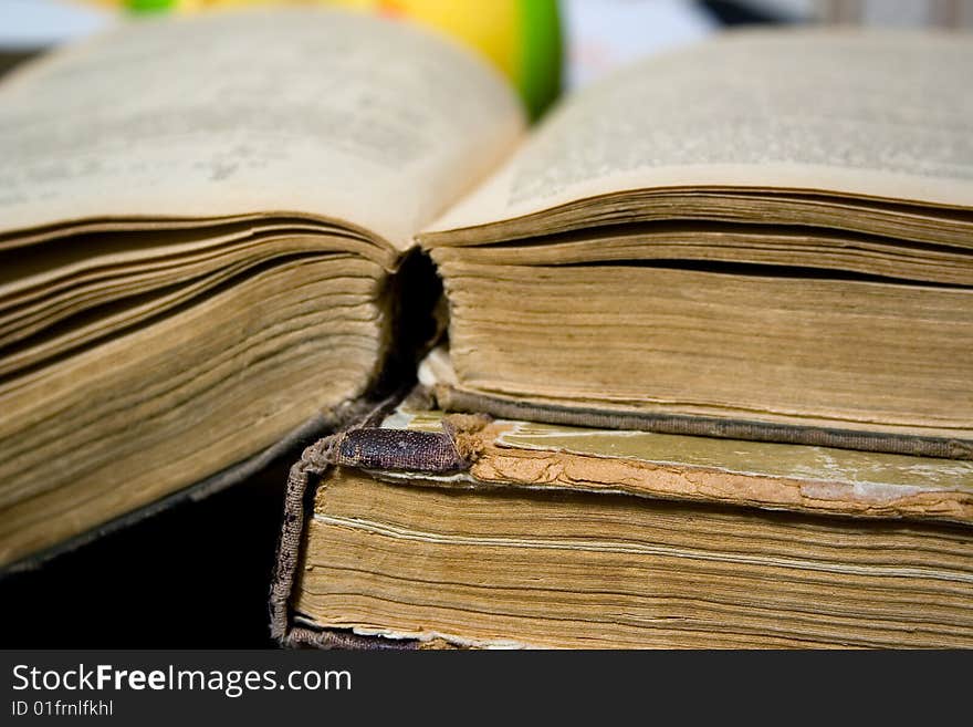 Close up view - binding of old books