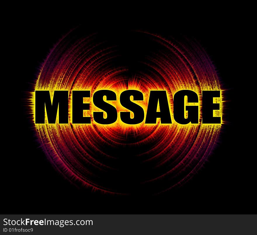 Bright and explosive message on a dark background