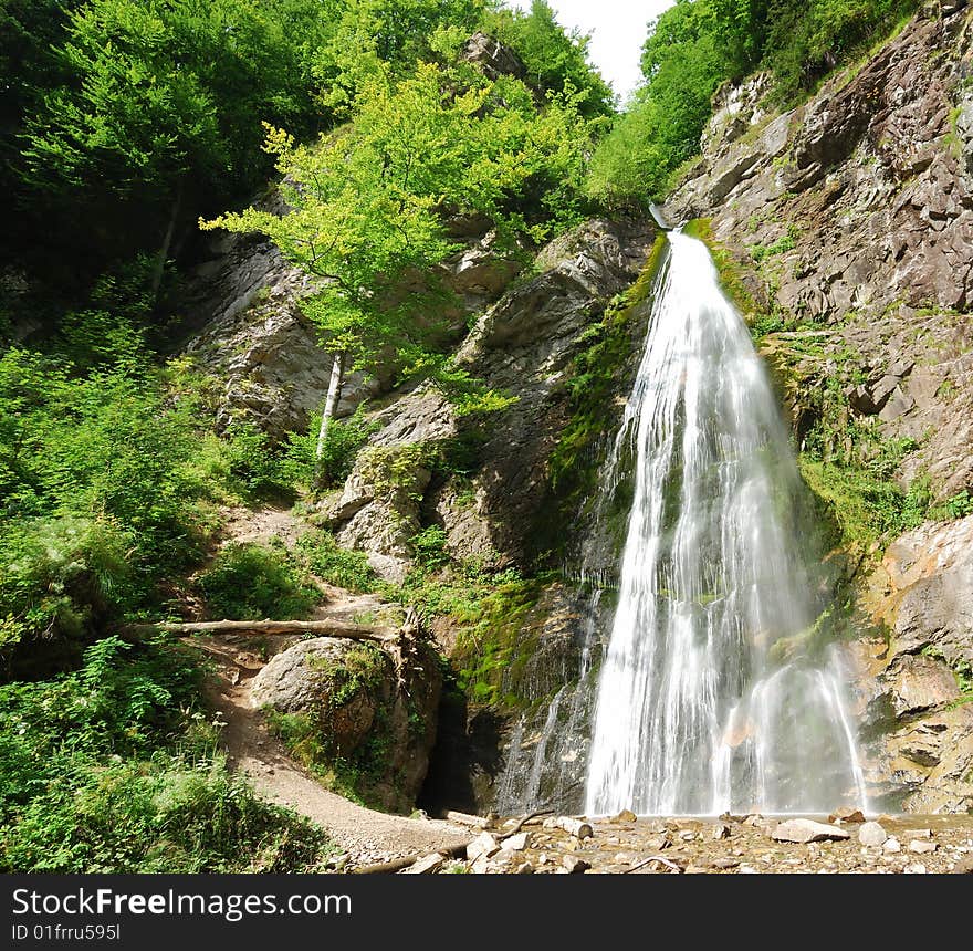 Waterfall in a national park Mala Fatra, Slovakia