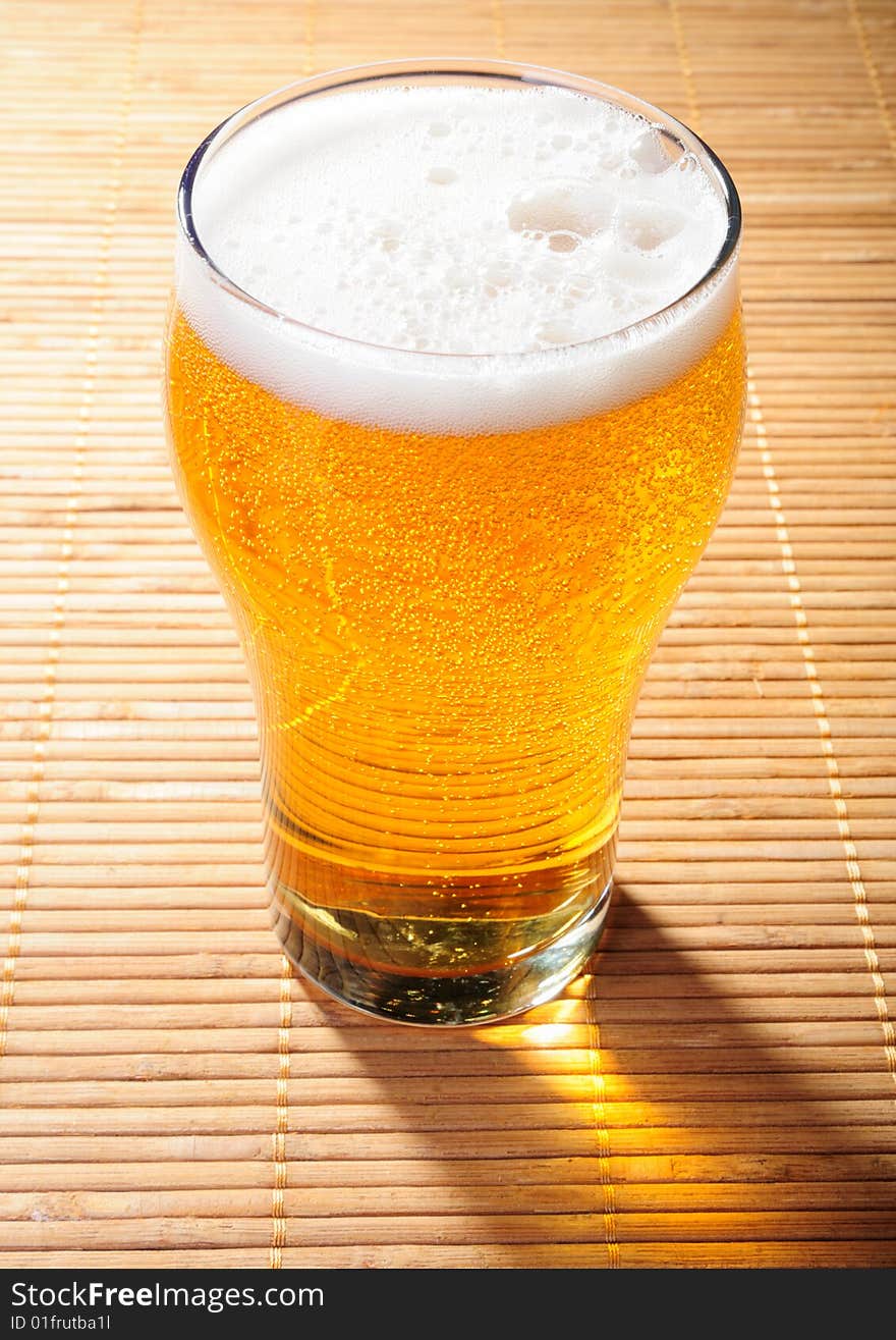 A mug of cold lager beer