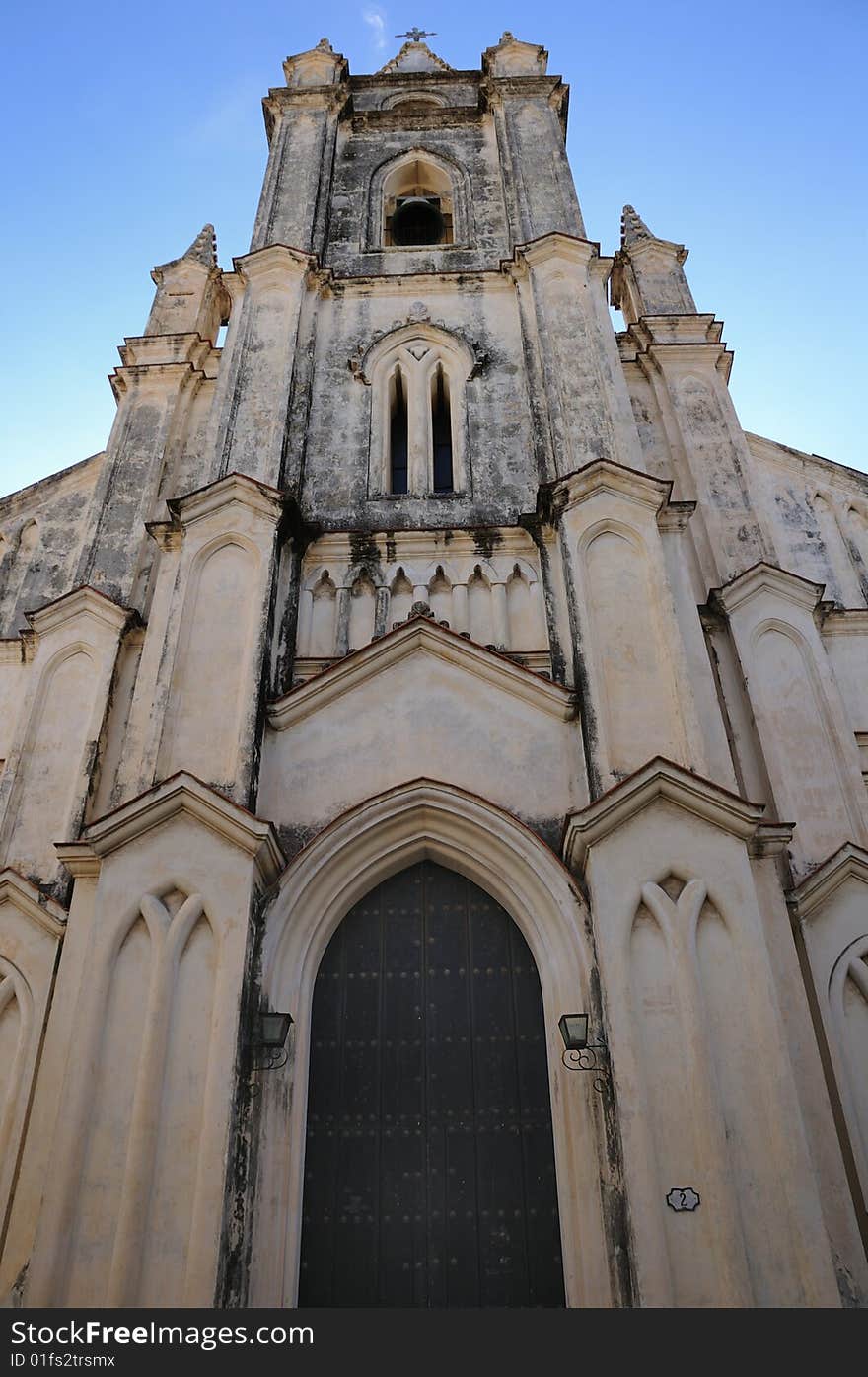 Church facade in havana