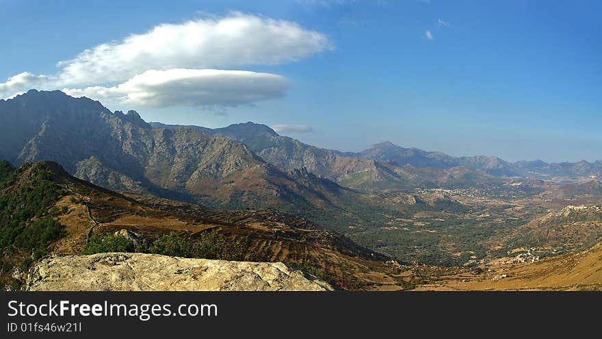 a Landscape of Corsica island. a Landscape of Corsica island