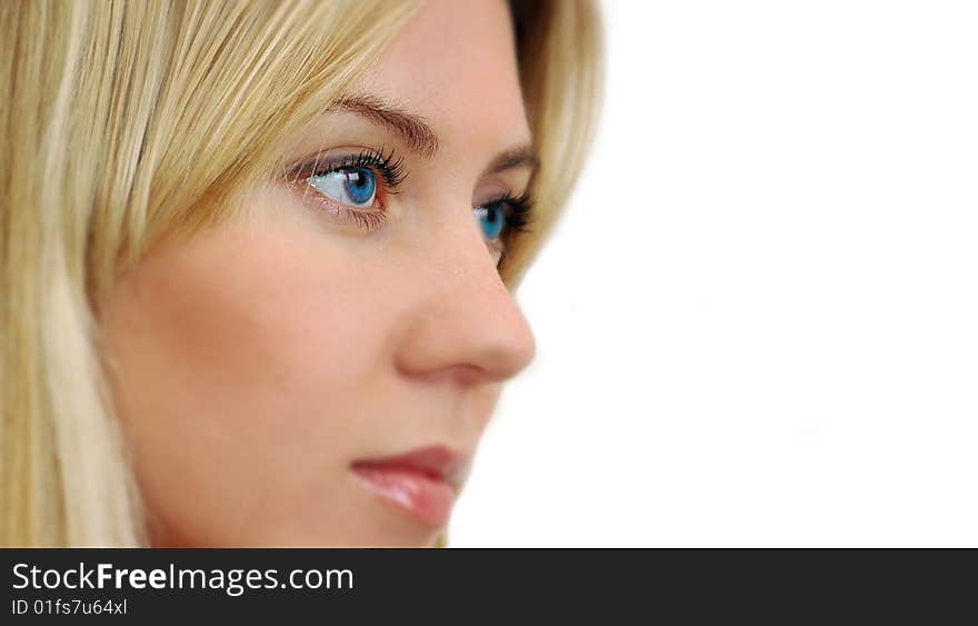 Portrait of young woman with health skin of face