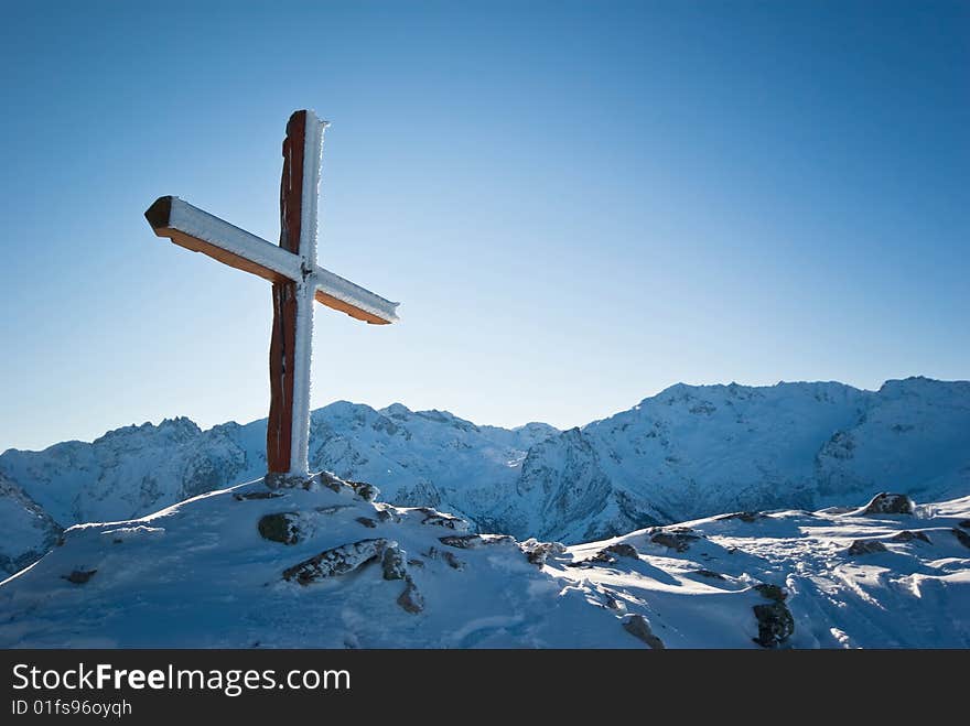 landscape of the winter in french alps