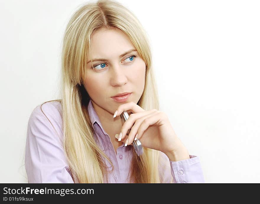 Portrait Of Beautiful Business Women With Phone