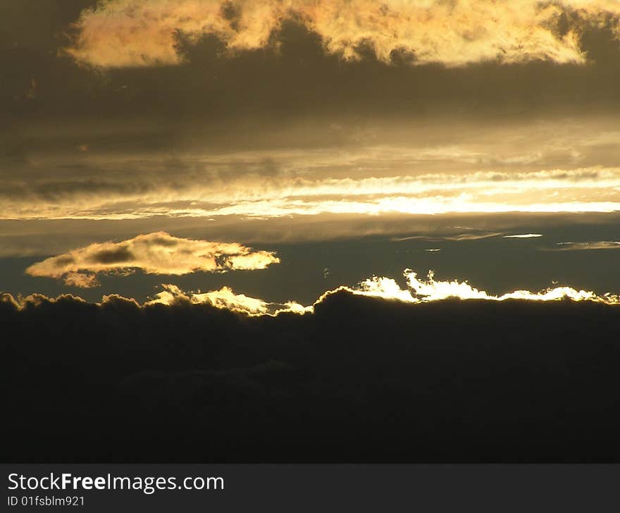 Early evening sky with big clouds