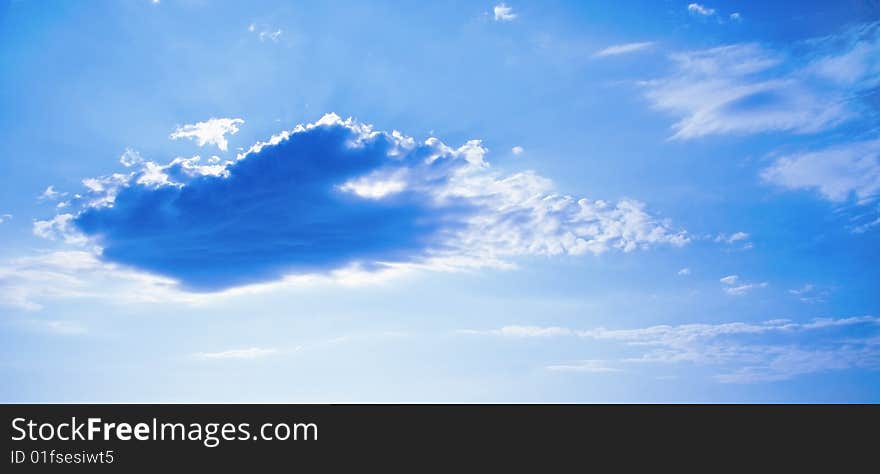 Cloud covering sun on a bright sunny day