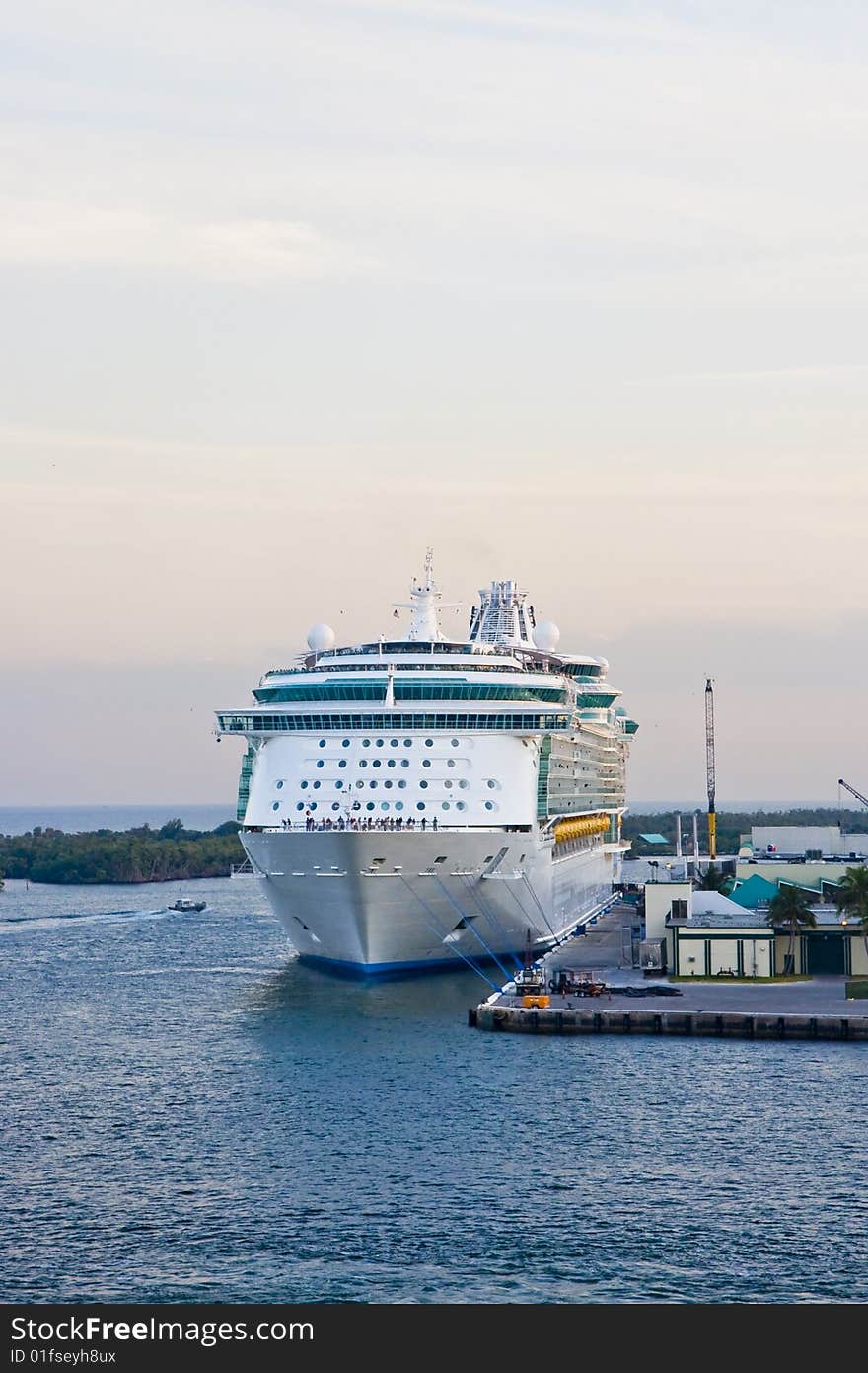 Cruise Ship Tied To Dock