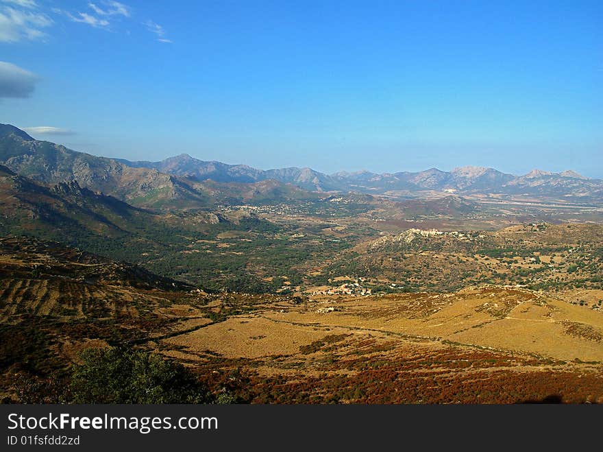 landscape of Balagne, Corsica island. landscape of Balagne, Corsica island