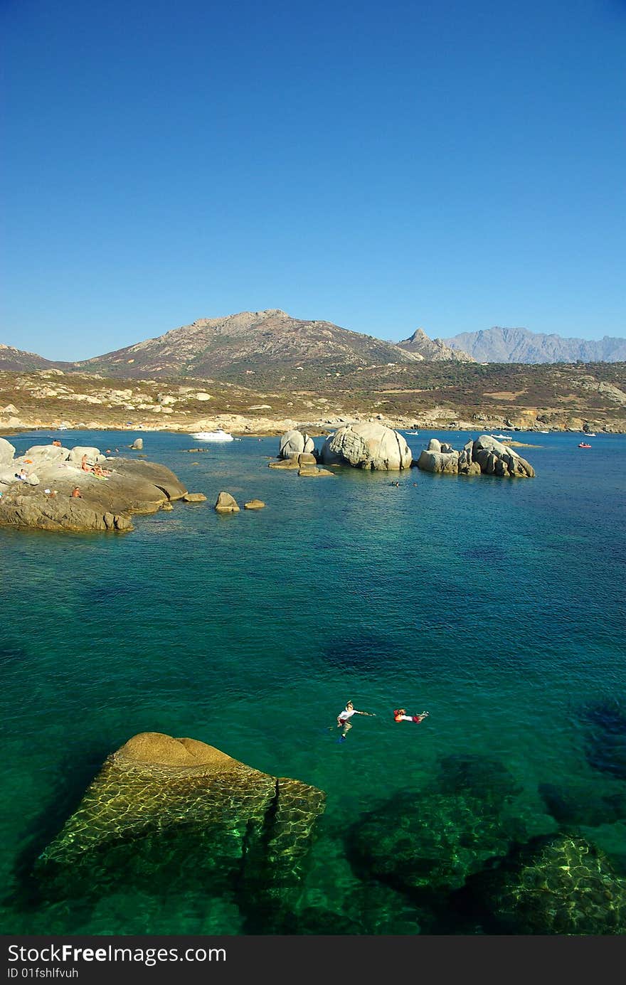 Sea and stones in Corsica. Sea and stones in Corsica