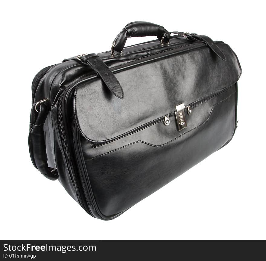 Black leather bag