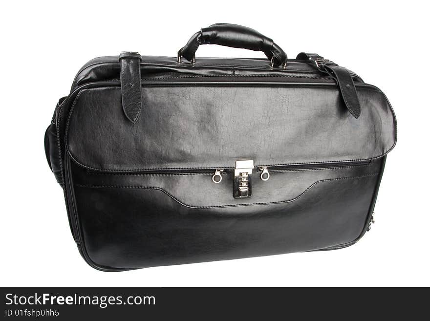 Black leather bag