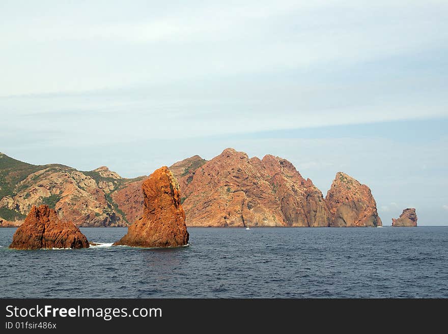 the natural reserve of Scandola in Corsica. the natural reserve of Scandola in Corsica