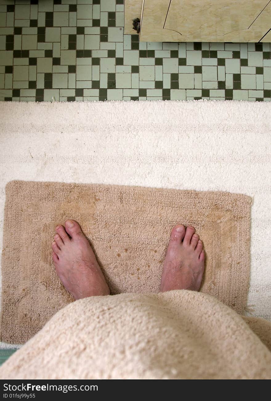 Overhead View of a Man s Feet